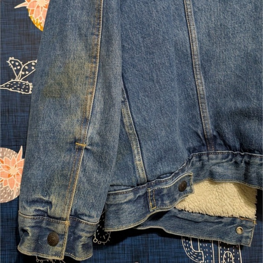 Levi's Sherpa Lined Denim Trucker Jacket Men's XL - Picture 7 of 9